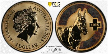 2015 $1 Murphy the Donkey Colorized MS68