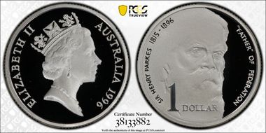 1996 $1 Parkes Ag PR69DCAM