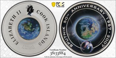 2007 $1 Sputnik 50th Ann. Colorized PR69DCAM