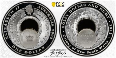 2003 $1 Holey Dollar and Dump PR69DCAM