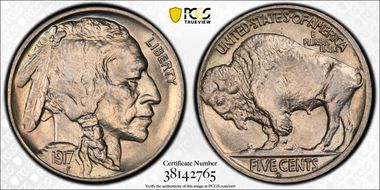 1917-D 5C MS65