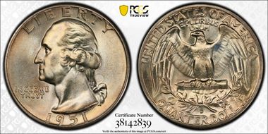 1951-D 25C MS67+