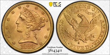 1886-S $5 MS66