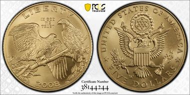 2008-W $5 Bald Eagle MS70