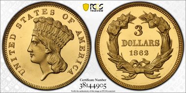 1862 $3 PR64+ DCAM