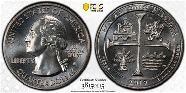 2019-S 25C San Antonio Missions NP MS67