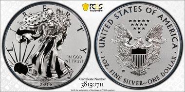 2019-W $1 Silver Eagle Enhanced Rev PR Pride of Two Nations, U.S. Set PR69
