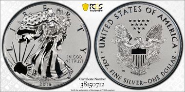 2019-W $1 Silver Eagle Enhanced Rev PR Pride of Two Nations, U.S. Set PR69