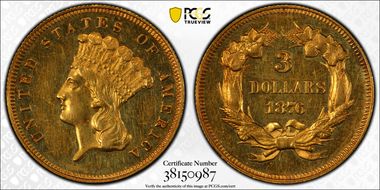 1876 $3 PR62