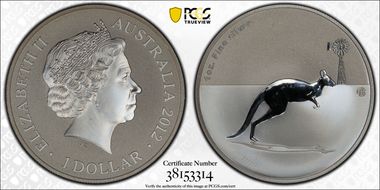 2012 $1 Kangaroo Ag-F15 Privy MS66