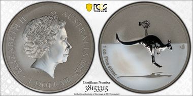 2013 $1 Kangaroo Ag-F15 Privy MS69