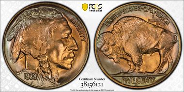 1938-D 5C Buffalo MS68