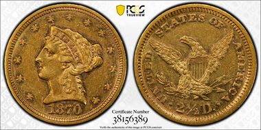 1870 $2.50 AU55