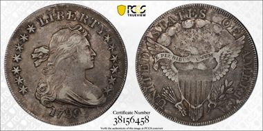1799 $1 Irregular Date, 15 Stars XF40