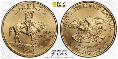 1995-W $5 Civil War MS70