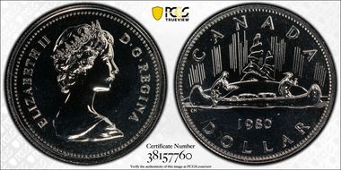 1980 $1 Voyageur Ni SP68