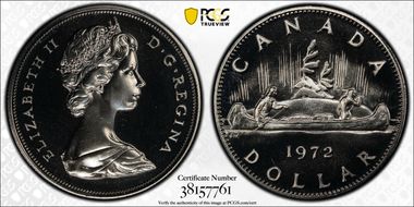 1972 $1 Voyageur Ni PL67