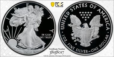 2019-S $1 Silver Eagle PR70DCAM
