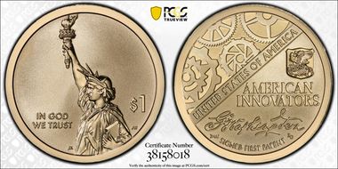 2018-S $1 American Innovation Rev PR Washington-Signed 1st Patent PR70