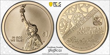 2018-S $1 American Innovation Rev PR Washington-Signed 1st Patent PR70