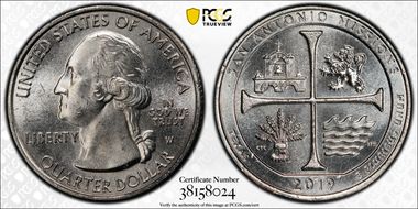 2019-W 25C San Antonio Missions NP Early Find MS64