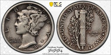 1920-D 10C VF35