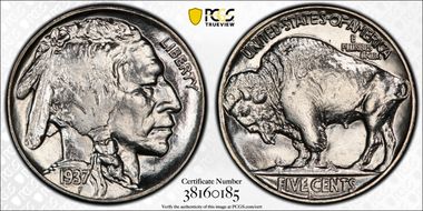 1937-D 5C MS67+