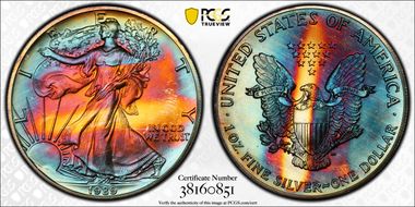 1989 $1 Silver Eagle MS68