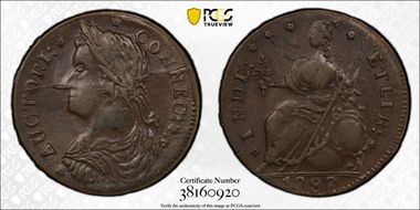 1787 CT 1/2P Snipe Nose, Miller 33.28-Z.16 AU55BN