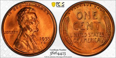 1955-S 1C MS65RD