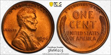 1946-D 1C MS67+ RD