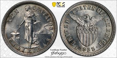 1935-M 10C KM-169  Ag MS62