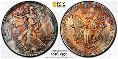 1987 $1 Silver Eagle MS68