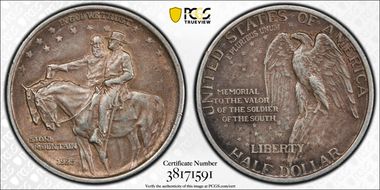 1925 50C Stone Mountain AU55