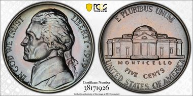 1939 5C Reverse of 1938 PR67+
