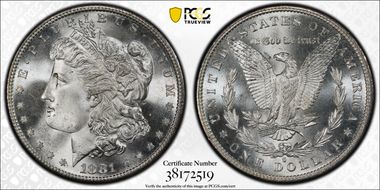 1881-S $1 MS67