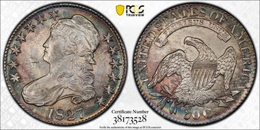 1827 50C Square Base 2 MS63