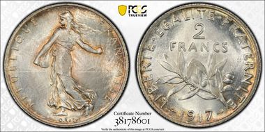 1917 2 Fr Gad-532 F-266 MS66