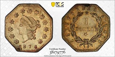 1876 G$1 BG-1117 AU53