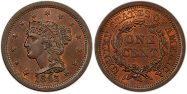 1843 1C N-5, Mature Hd, Lg Lt MS65BN