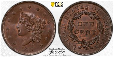 1837 1C N-13 MS66BN