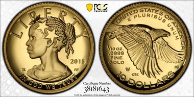 2018-W $10 American Liberty High Relief PR69DCAM
