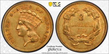 1861 $3 AU55
