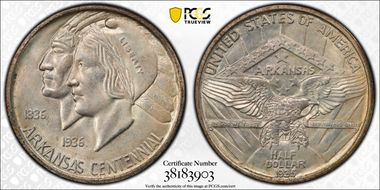 1935 50C Arkansas MS66