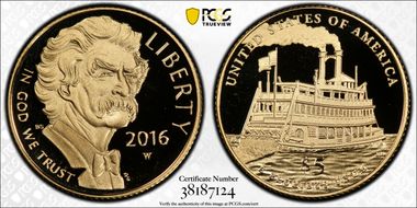 2016-W $5 Mark Twain PR69DCAM