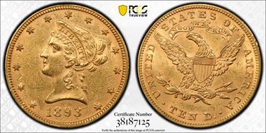 1893 $10 MS60