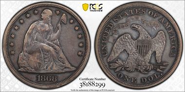 1868 $1 XF40