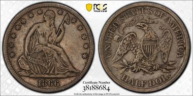 1866-S 50C Motto VF30