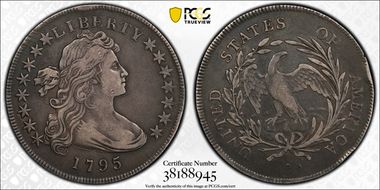 1795 $1 BB-51, Off-Center Bust VF30