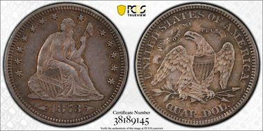 1873 25C Arrows AU50